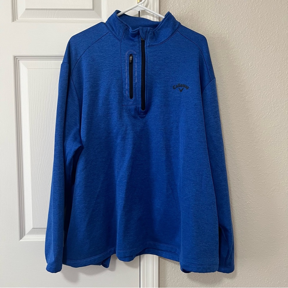 LIKE NEW Men’s Callaway Blue Fleece Lined Quarter-Zip Pullover - XXL